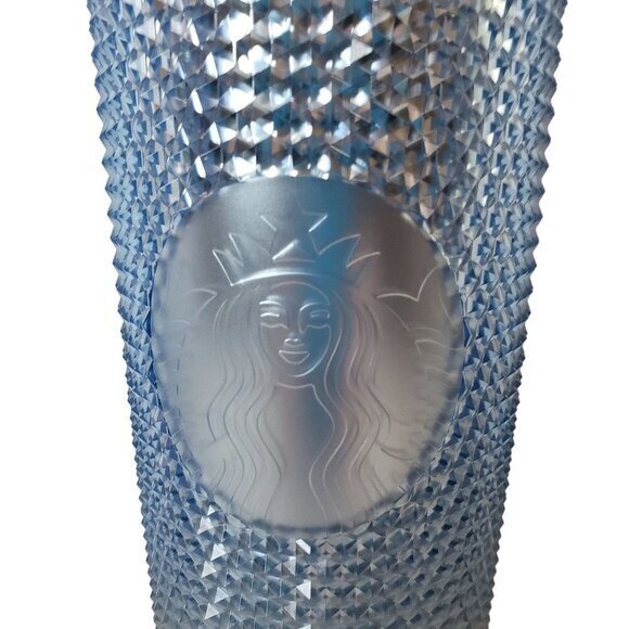 Starbucks Gradient Blue‎ Silver Hombre Studded Bling 240z Tumbler 2023 Winter - Picture 3 of 9
